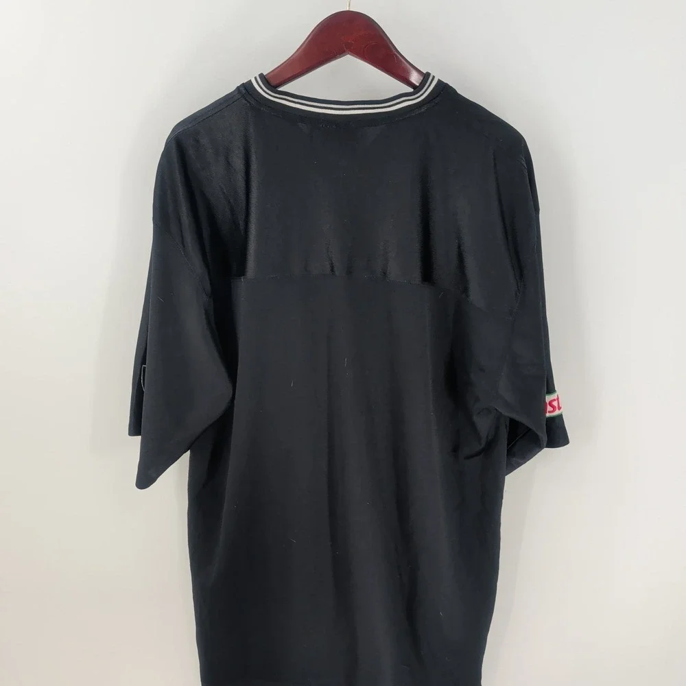 VTG Y2K Los Angeles Raiders Football NFL Castrol Mens Black V-Neck Jersey‎ Sz L